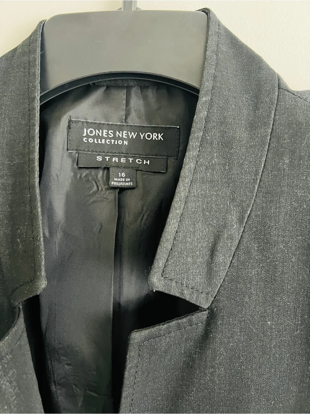 Jones‎ New York Women's Denim like Grey Tailored Blazer - Classic Work Jacket